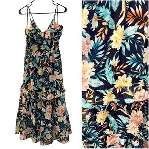 NWOT Stella &‎ Julie Navy Floral Spaghetti Strap Dress-Size 8